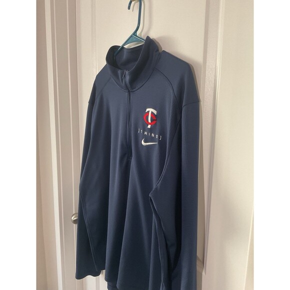 Nike Minnesota Twins 1/4 Zip Pullover Jacket XL MLB Baseball Men’s Blue Athletic - Picture 2 of 11
